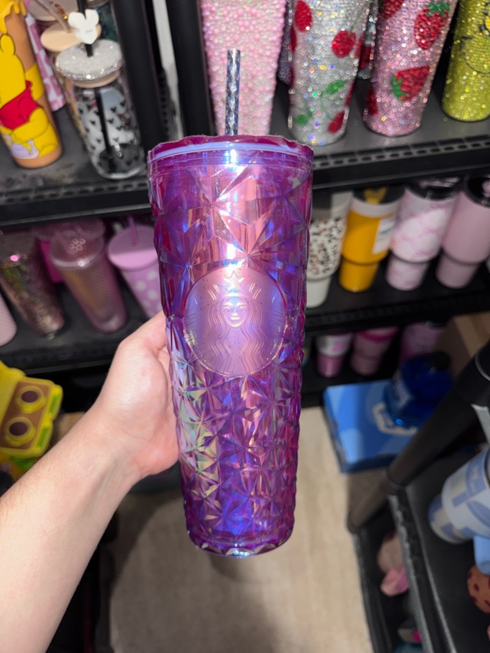 Starbucks Iridescent Purple Prism Tumbler with Straw